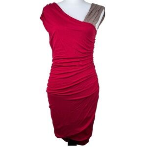 NWT Bar III Scarlet Red Boston Ruched Evening Party Dress Medium